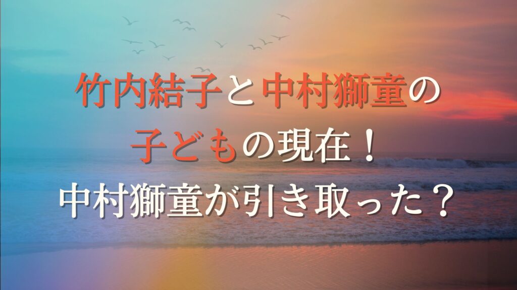 竹内結子の長男の現在 子供はどうしてる 中村獅童に引き取られる話はどうなった あーもんどっと